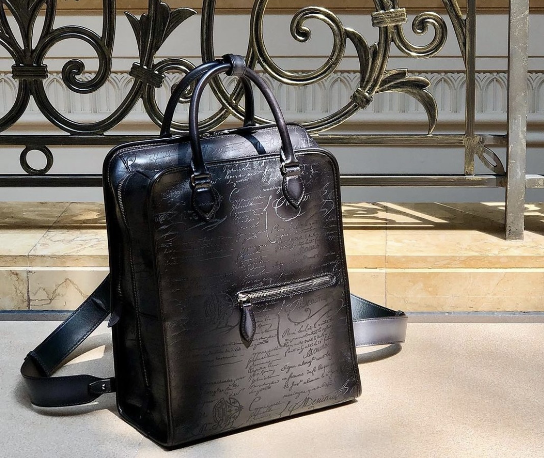 BRELUTI PREMIER JOUR SCRITTO BACKPACK BLACK PREMIER_JOUR-V2