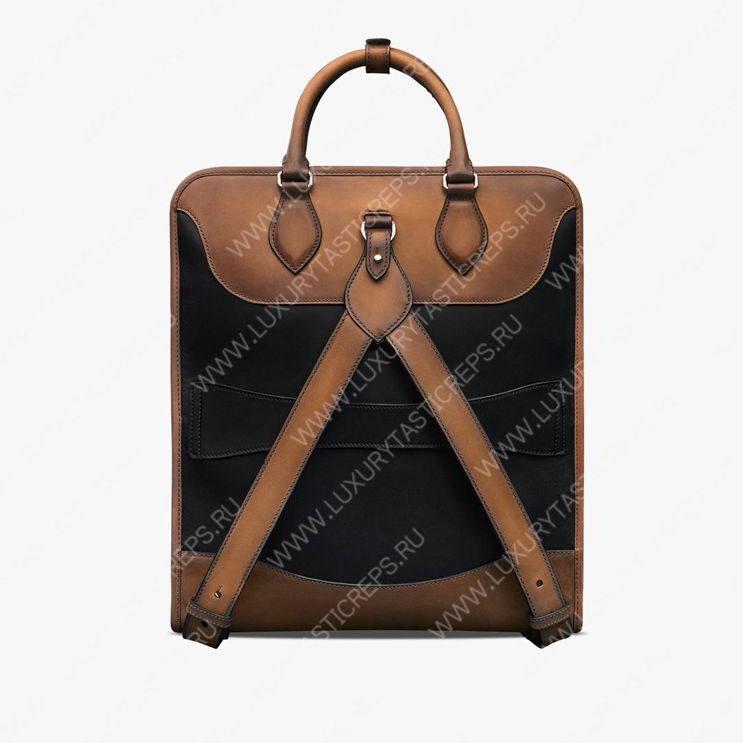 BERLUTI PREMIER JOUR SCRITTO LEATHER BACKPACK OLIVE PREMIER_JOUR_NEO-V84