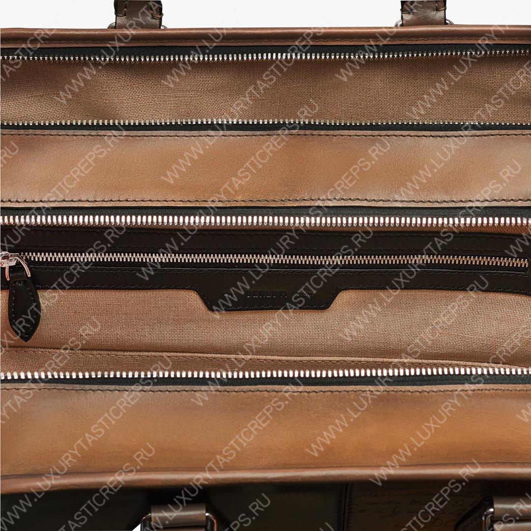 BERLUTI PREMIER JOUR SCRITTO LEATHER BACKPACK OLIVE PREMIER_JOUR_NEO-V84