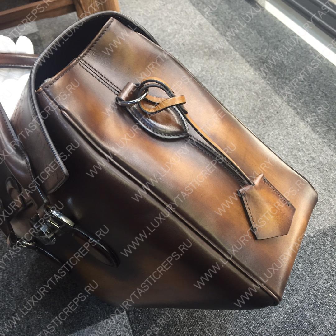 BERLUTI E’MIO LEATHER BRIEFCASE BROWN E_MIO_III-V1
