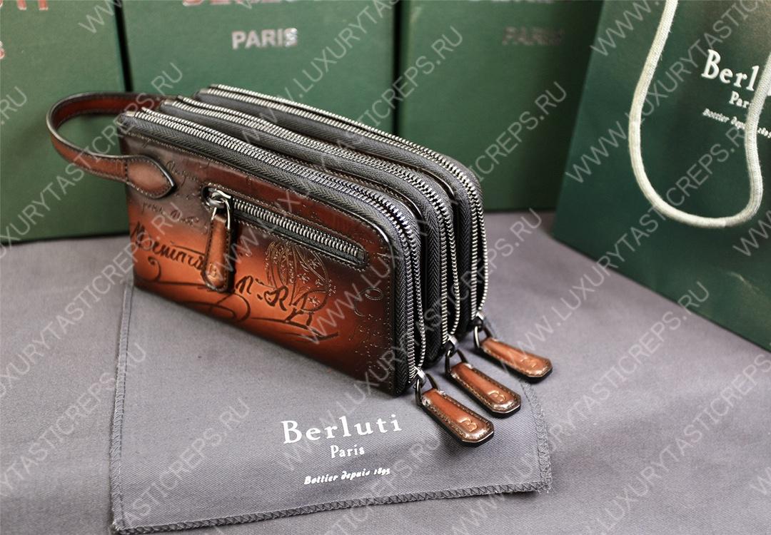 BERLUTI TIRIWA SCRITTO LEATHER POUCH CACAO INTENSO TIRIWA_NEO-JOUR-V2