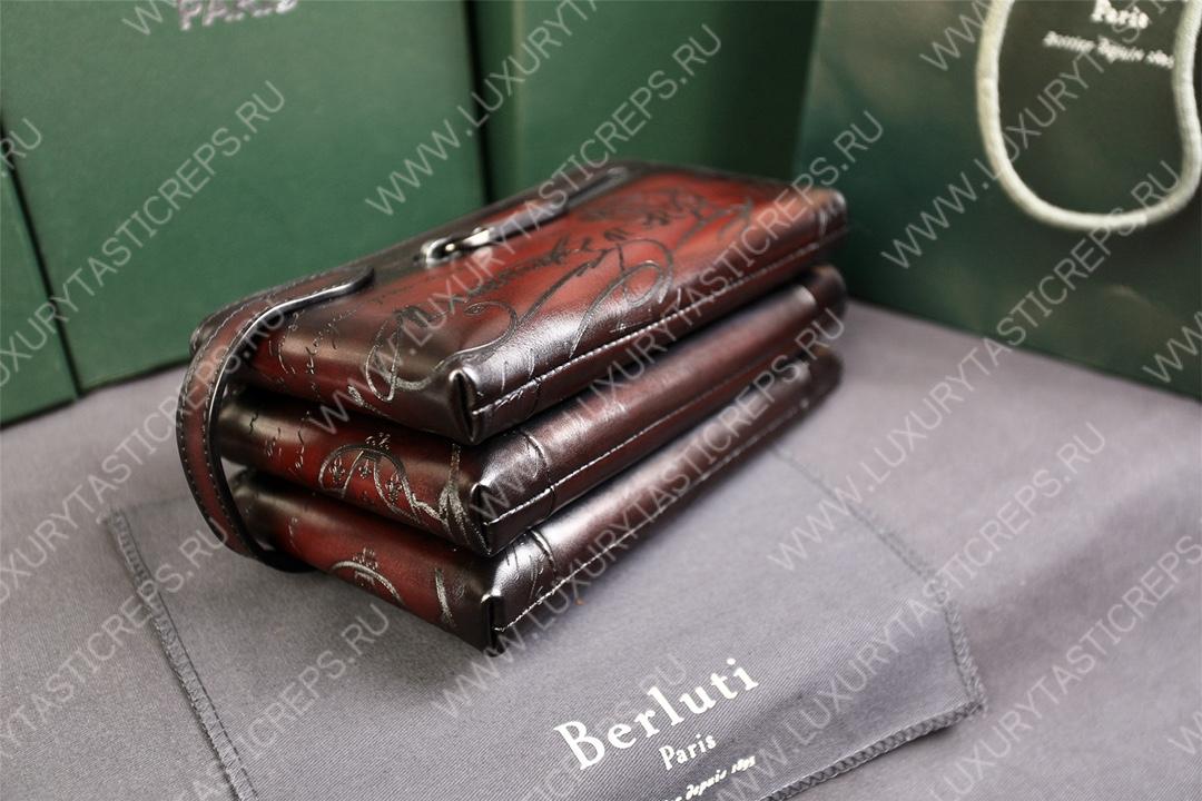 BERLUTI TIRIWA SCRITTO LEATHER POUCH REDDISH BROWN TIRIWA_NEO-JOUR-V2