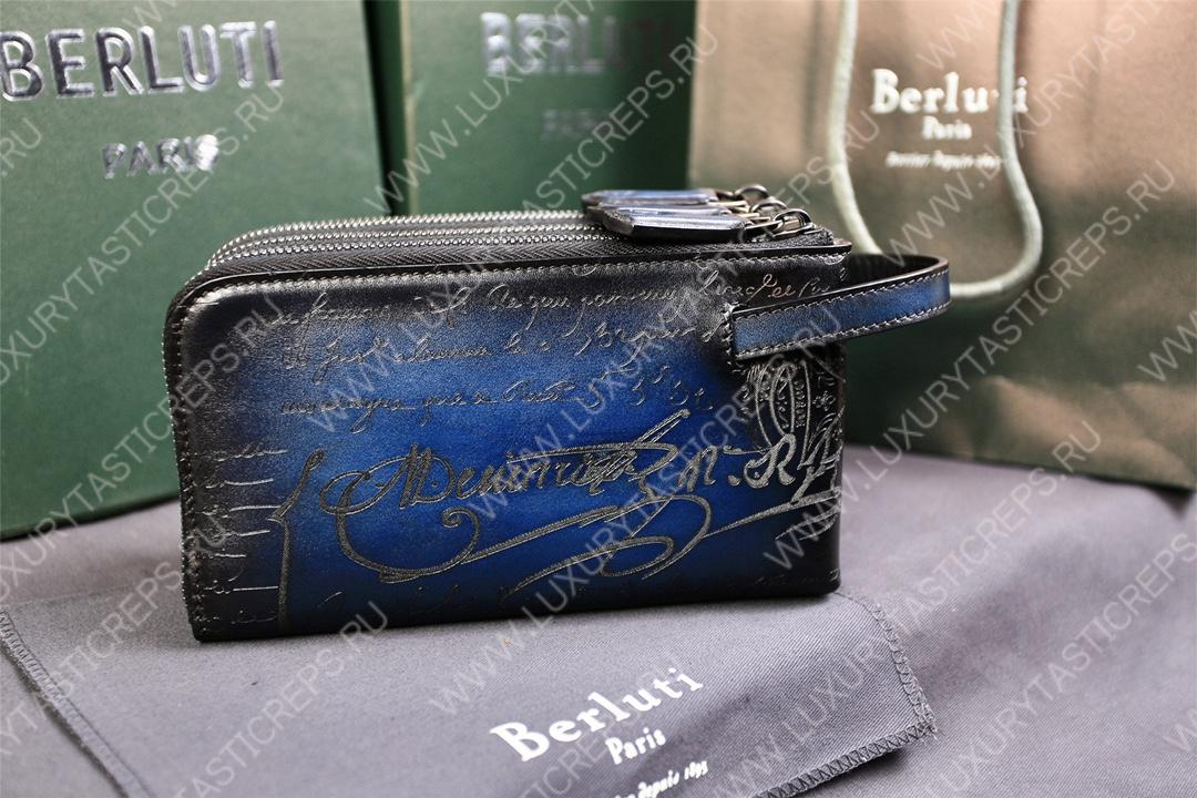BERLUTI TIRIWA SCRITTO LEATHER POUCH BLUE TIRIWA_NEO-JOUR-V2