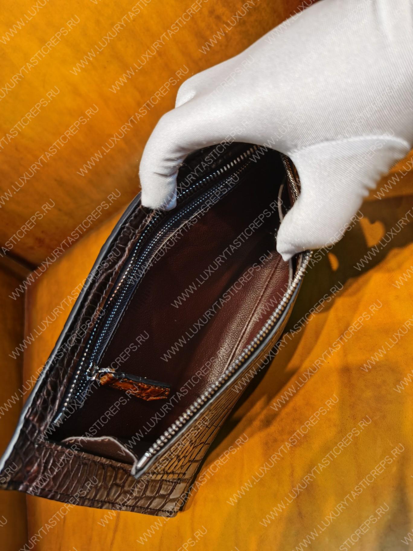BERLUTI TERSIO ALLIGATOR LEATHER POUCH BROWN TERSIO-ALLIGATOR-E2