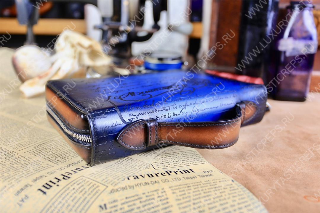 BERLUTI NINO TGM SCRITTO CLUTCH BLUE NINO_TGM_NEO-V2