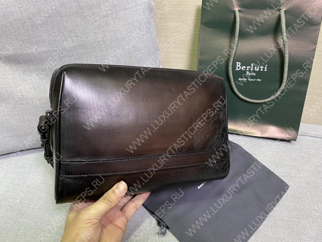 BERLUTI TERSIO SCRITTO POUCH INTENSE COCOA TERSIO_NEO-JOUR-V84