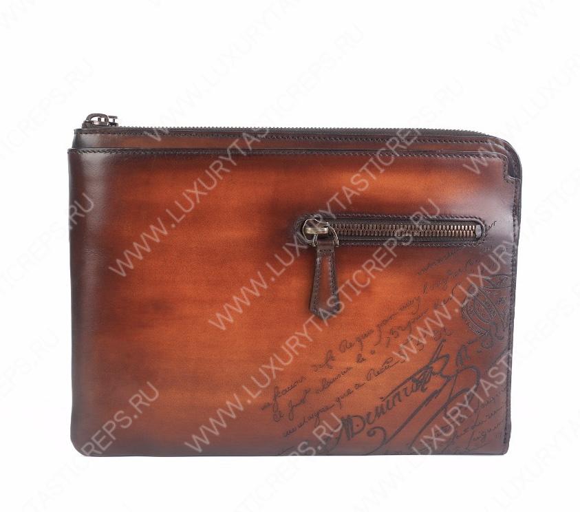 BERLUTI VENEZIA SCRITTO CLUTCH LIGHT BROWN NINO_TGM_NEO-V2