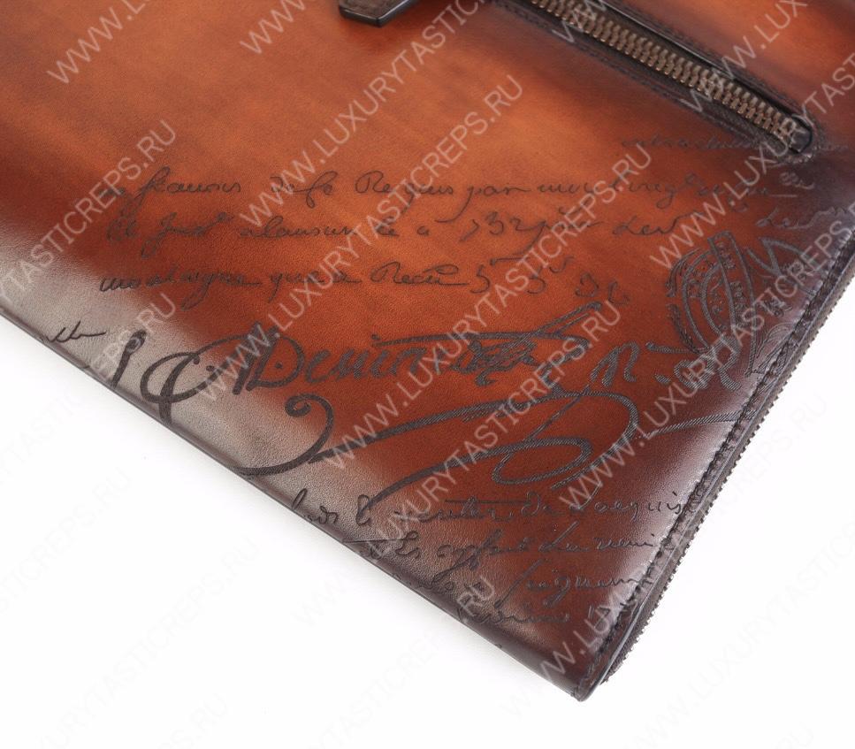 BERLUTI VENEZIA SCRITTO CLUTCH LIGHT BROWN NINO_TGM_NEO-V2