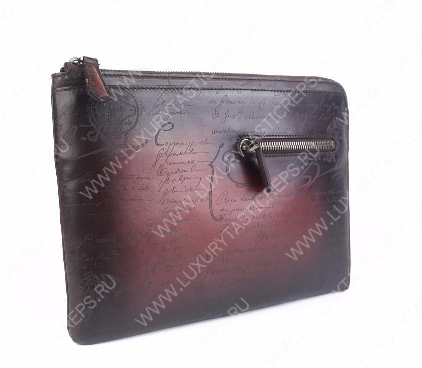 BERLUTI VENEZIA SCRITTO CLUTCH BURGUNDY NINO_TGM_NEO-V2