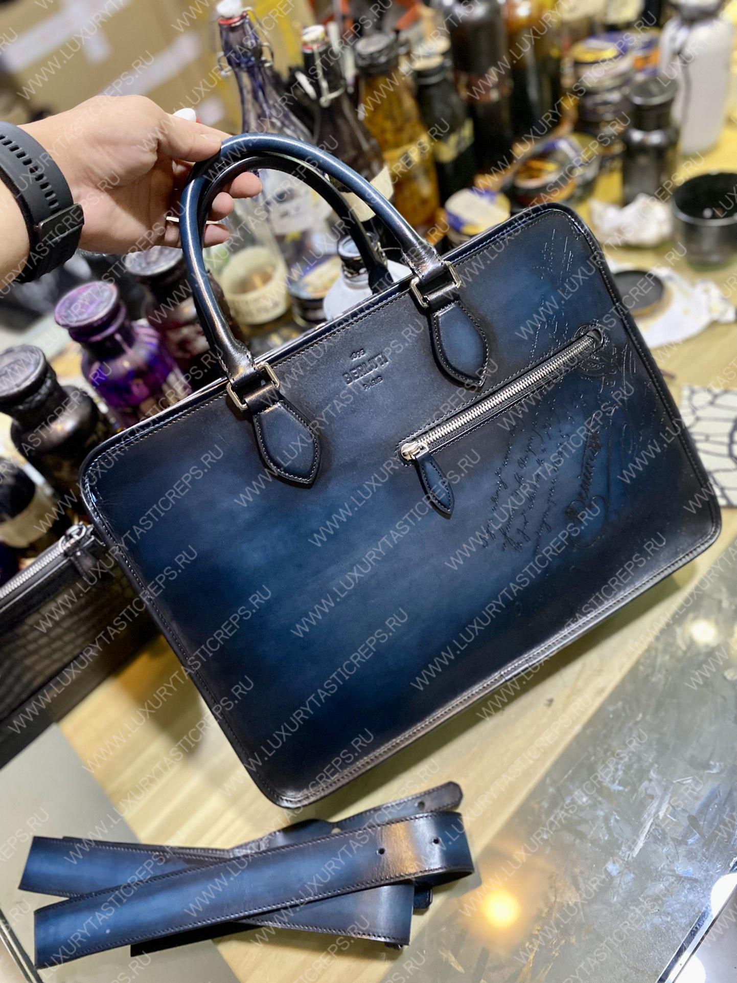 BERLUTI DEUX JOUR BAG BLUE S88996V