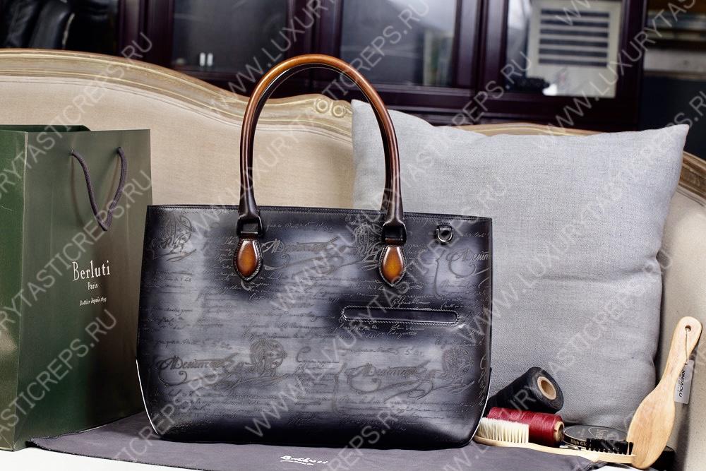 BERLUTI TOUJOURS SCRITTO TOTE BAG GREY NEO-V2