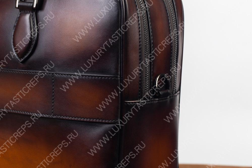 BERLUTI UN JOUR GULLIVER SCRITTO LEATHER MESSENGER BROWN GULLIVER_NEO-V2