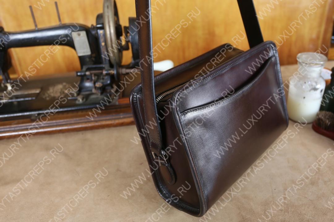 BERLUTI JOURNALIER SCRITTO MESSENGER BROWN C0859-R1
