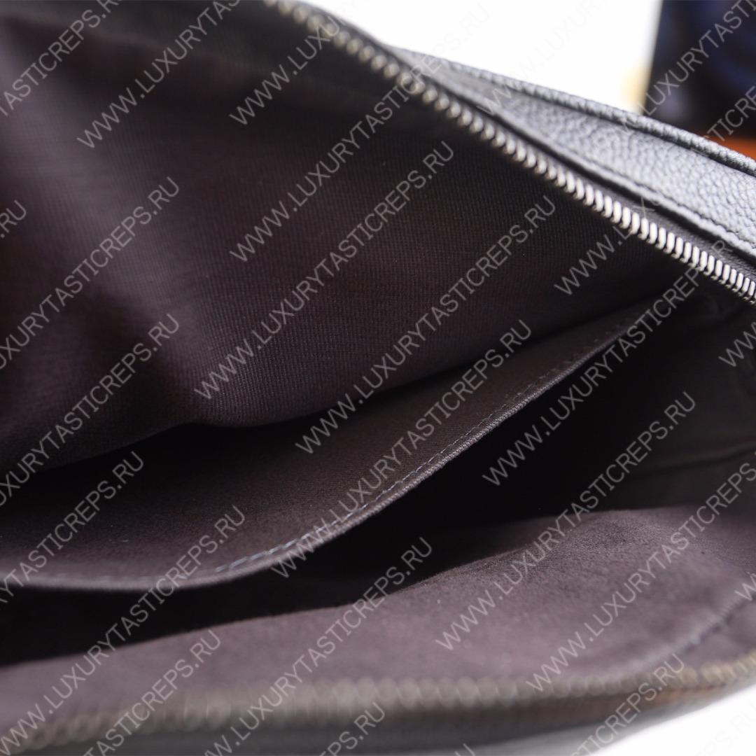 BERLUTI SCRITTO MESSENGER BAG BLACK, GREY AND WINE S-1063