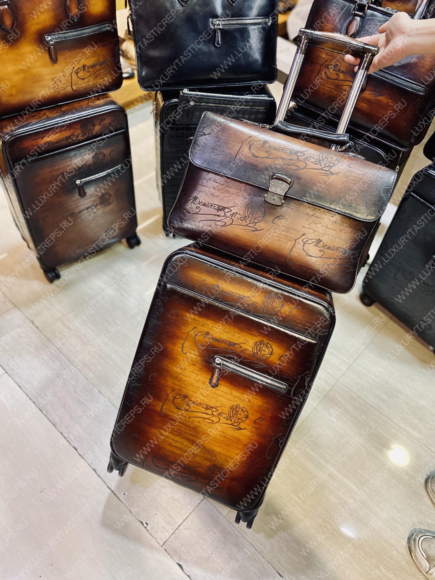 BERLUTI FORMULA 1004 ROLLING SUITCASE BROWN 1004_II-SCRITTO