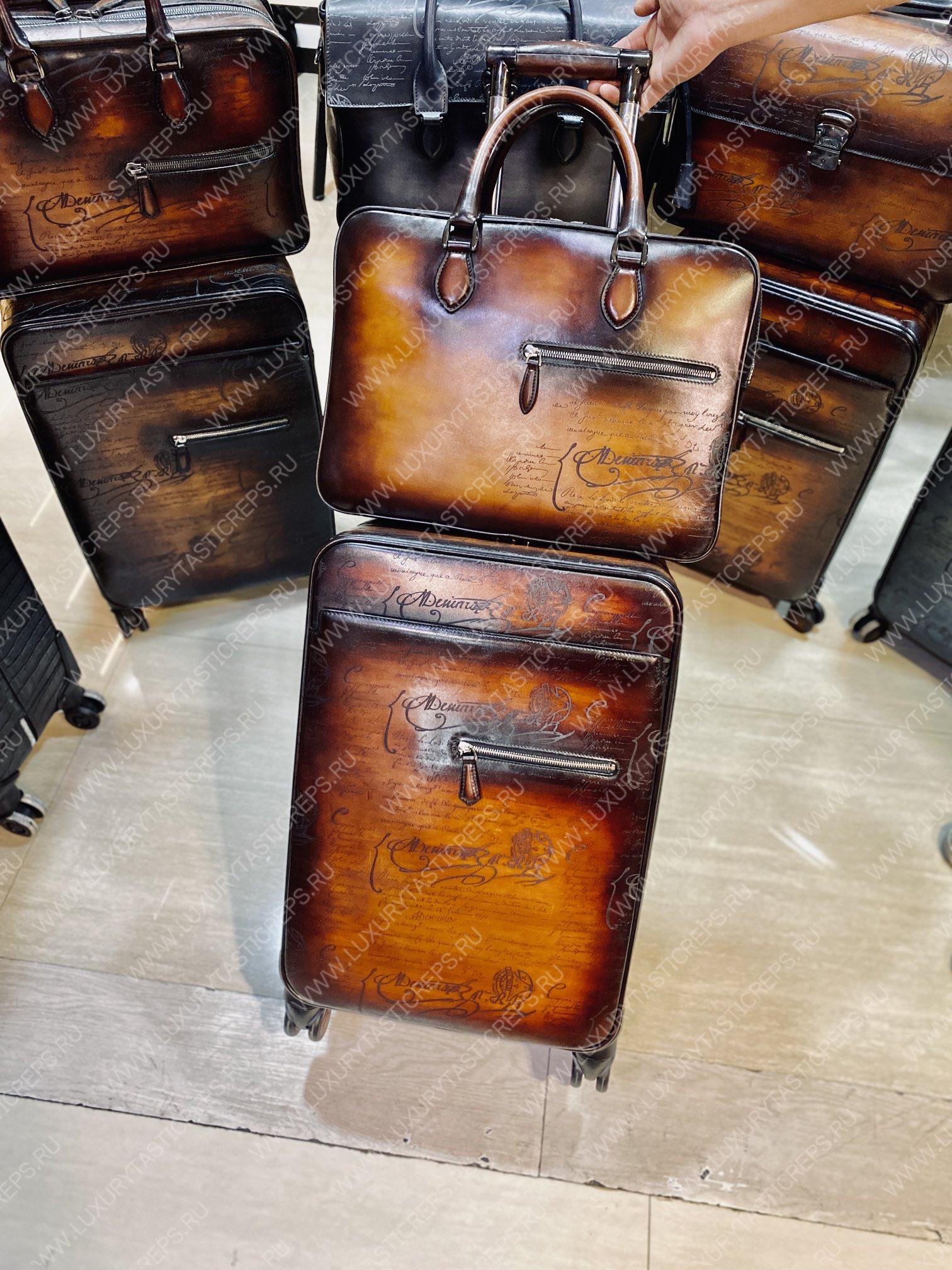 BERLUTI FORMULA 1004 ROLLING SUITCASE BROWN 1004_II-SCRITTO