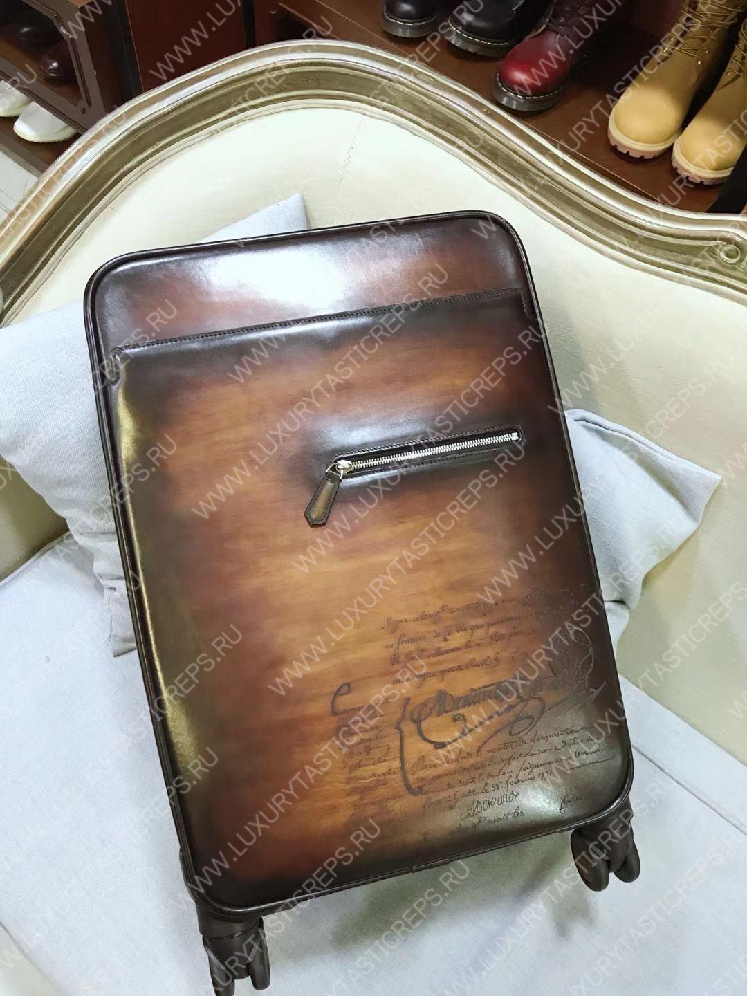 BERLUTI FORMULA 1004 ROLLING SUITCASE BROWN 1004_II-SCRITTO
