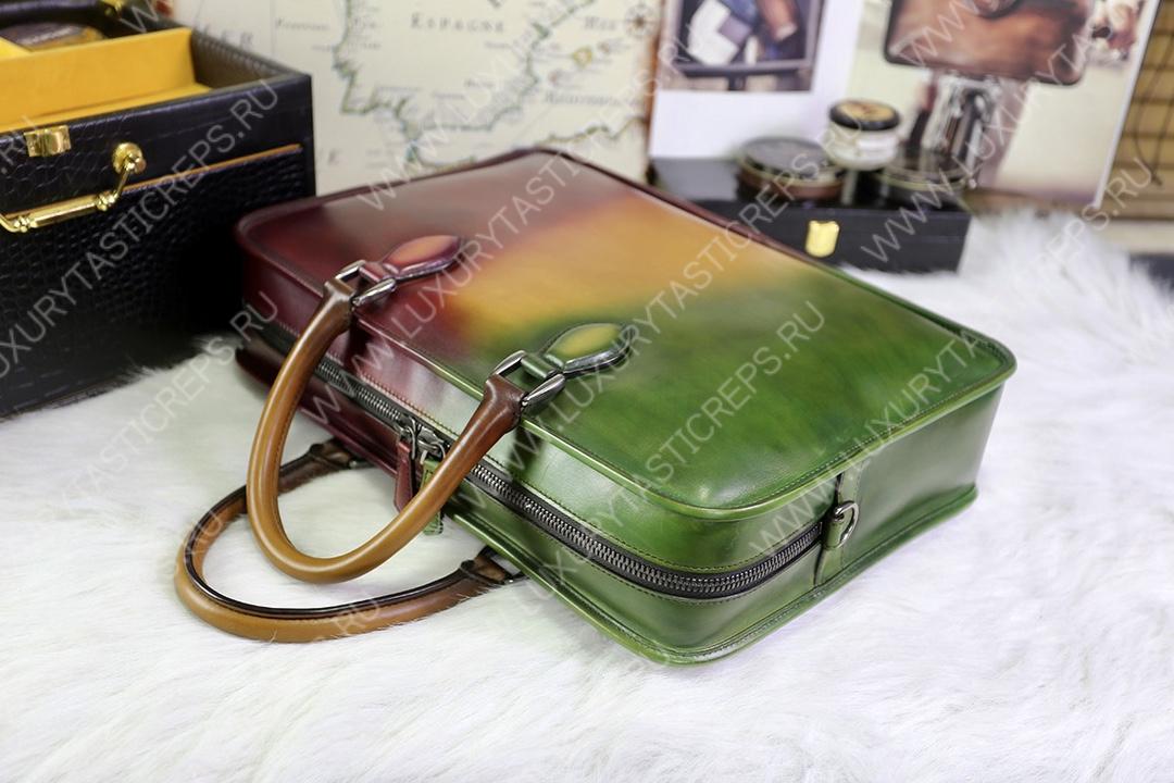 BERLUTI OVERNIGHT LEATHER TRAVEL BAG MULTI-COLOR OVERNIGHT-V82