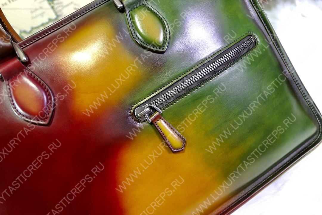 BERLUTI OVERNIGHT LEATHER TRAVEL BAG MULTI-COLOR OVERNIGHT-V82