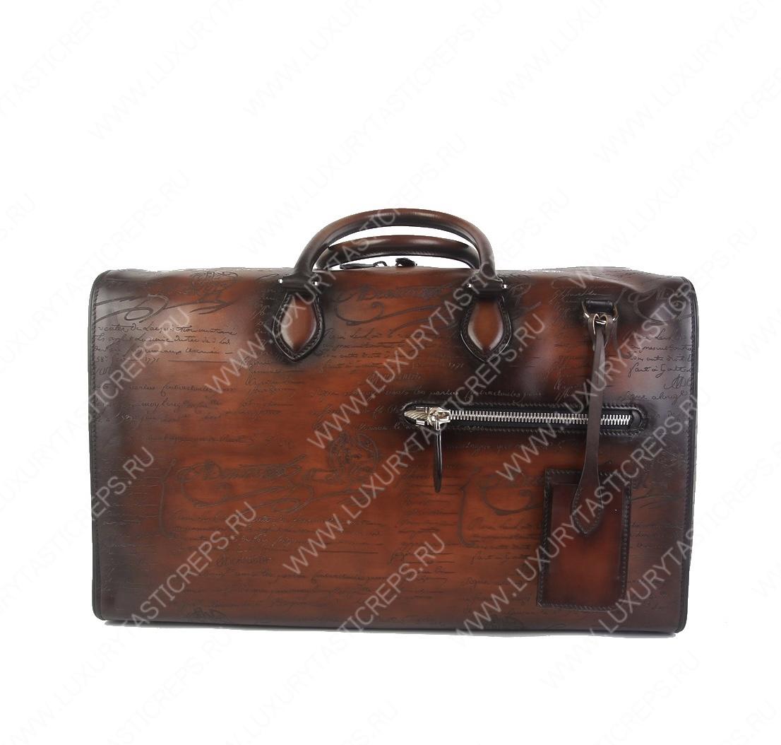 BERLUTI JOUR OFF MM SCRITTO LEATHER TRAVEL BAG TOBACCO BIS JOUR_OFF_MM_NEO-V84